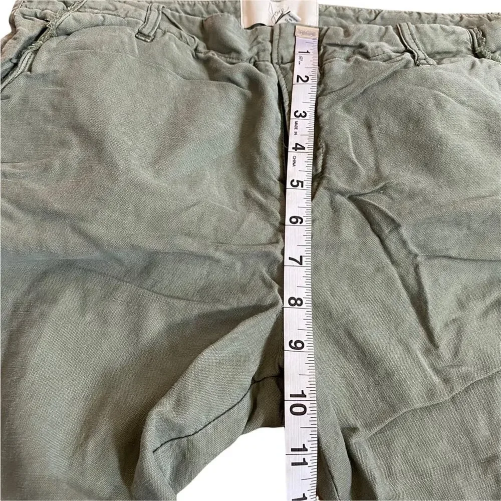 Joie Linen Blend Jogger Pants Olive Green Size 4 Mid Rise Casual